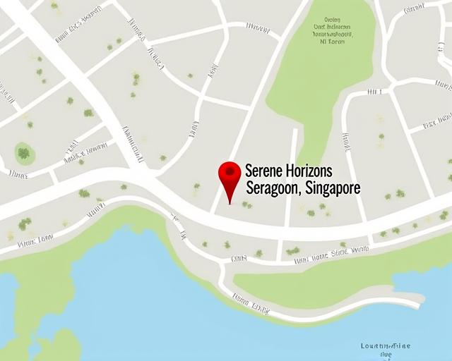 Peta menunjukkan lokasi Serene Horizons di Serangoon, Singapura.